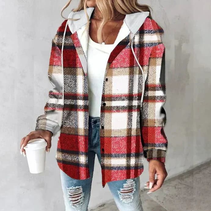 Beatrice Women's Plaid Hoodie Jacket