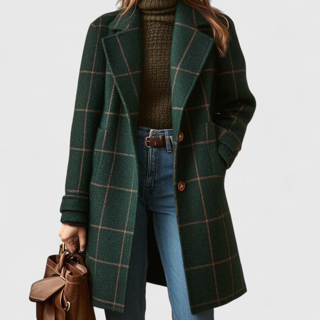 Marina Women's Checked Button Coat
