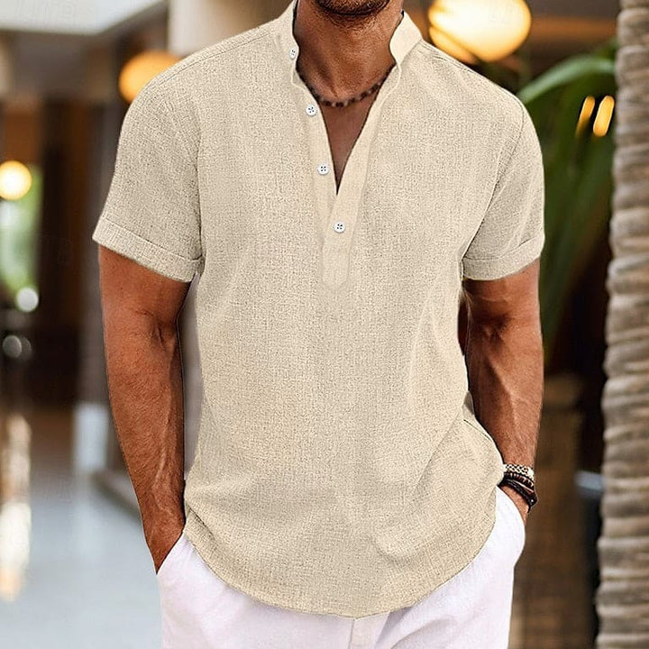 Crawford Men's Short-Sleeve Button Henley Shirt