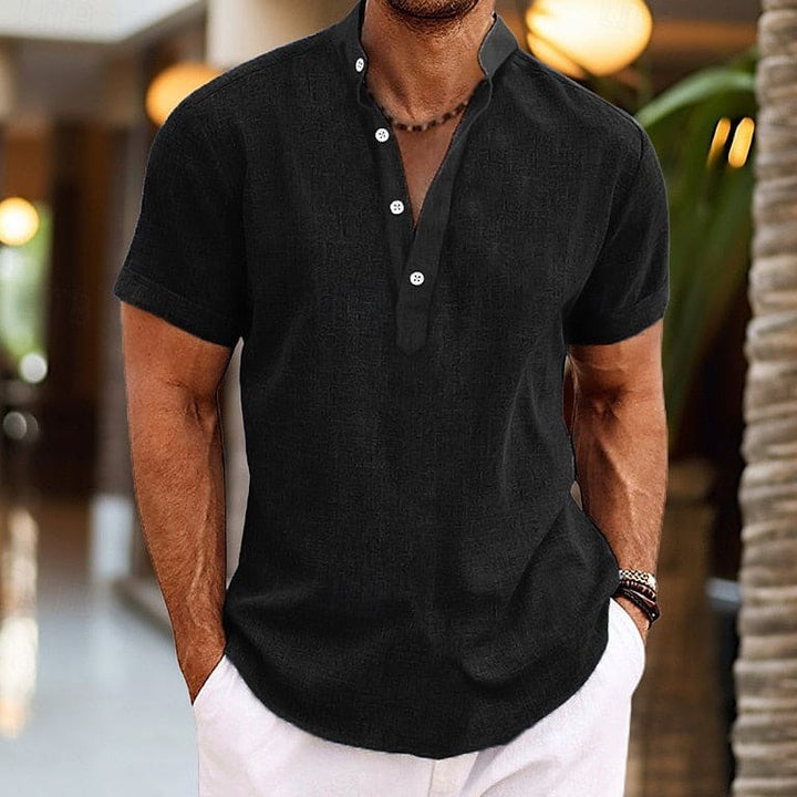 Crawford Men's Short-Sleeve Button Henley Shirt