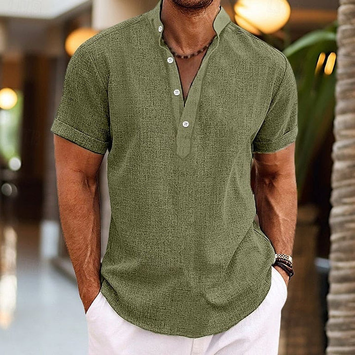 Crawford Men's Short-Sleeve Button Henley Shirt