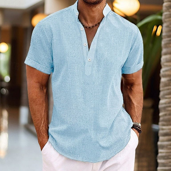 Crawford Men's Short-Sleeve Button Henley Shirt