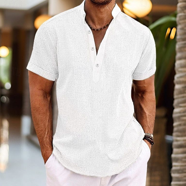 Crawford Men's Short-Sleeve Button Henley Shirt
