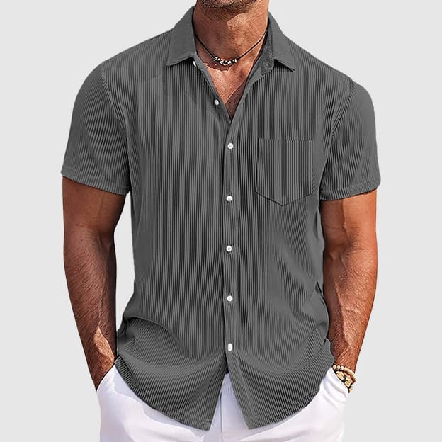 August Men's Ribbed Short-Sleeve Shirt