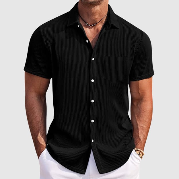 August Men's Ribbed Short-Sleeve Shirt