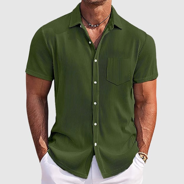 August Men's Ribbed Short-Sleeve Shirt