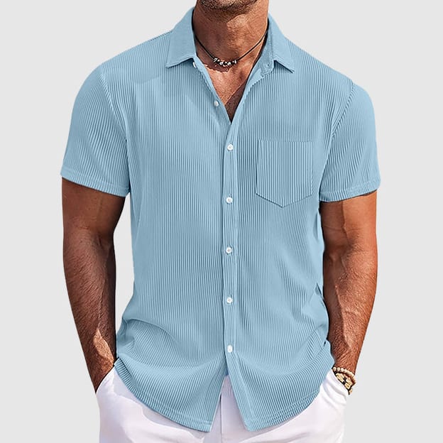 August Men's Ribbed Short-Sleeve Shirt