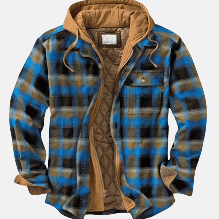 Cyrus Men's Casual Warm Checked Button Jacket