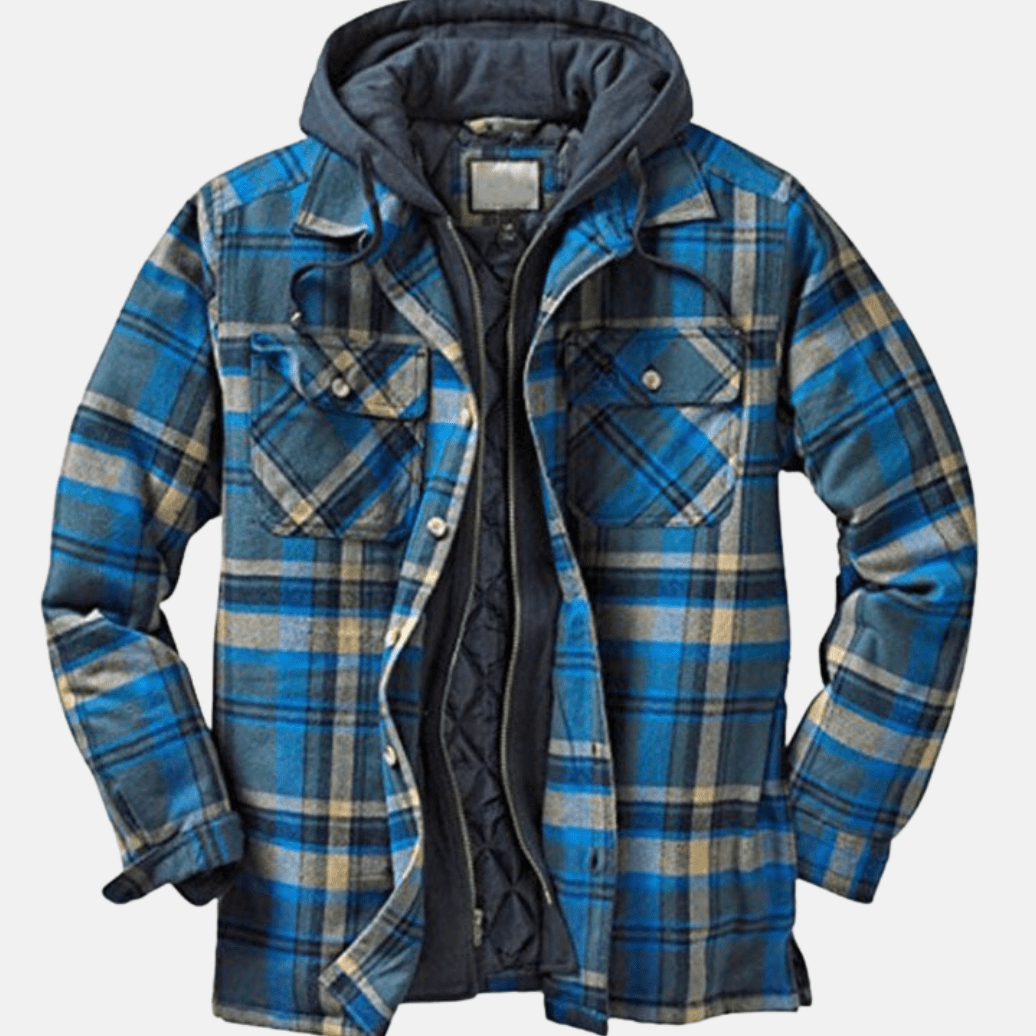 Cyrus Men's Casual Warm Checked Button Jacket