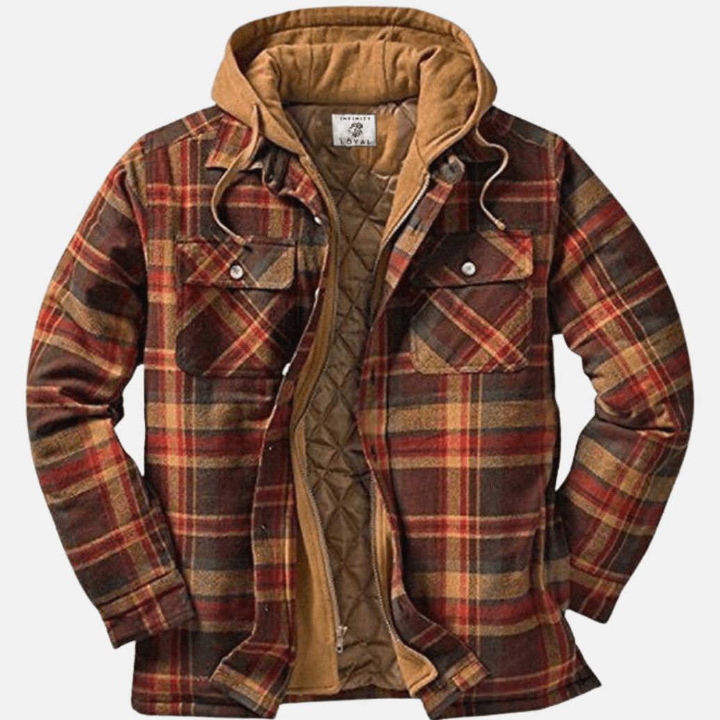 Cyrus Men's Casual Warm Checked Button Jacket