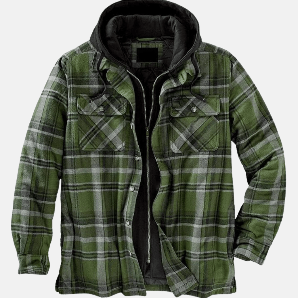 Cyrus Men's Casual Warm Checked Button Jacket