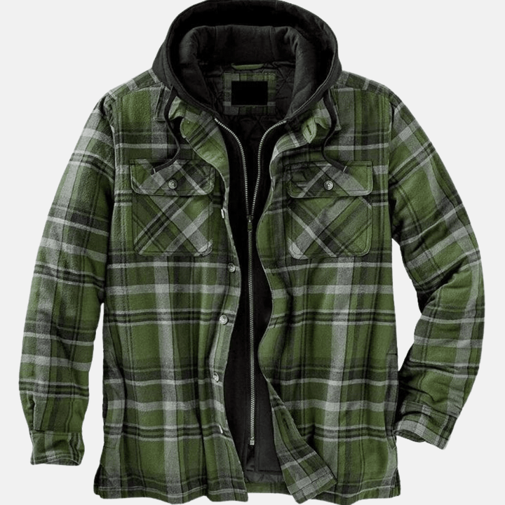 Cyrus Men's Casual Warm Checked Button Jacket