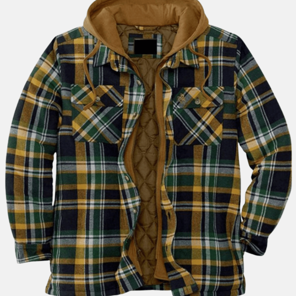 Cyrus Men's Casual Warm Checked Button Jacket
