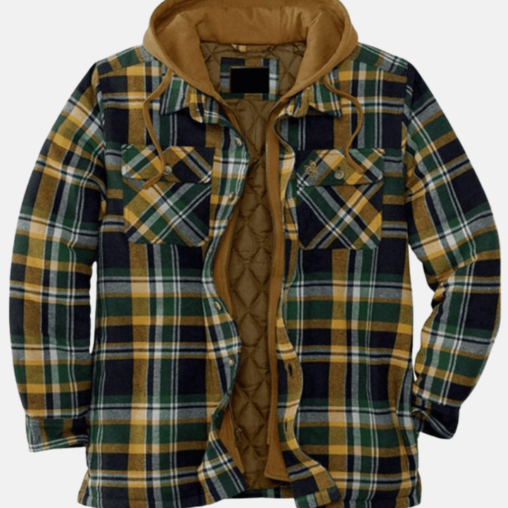 Cyrus Men's Casual Warm Checked Button Jacket