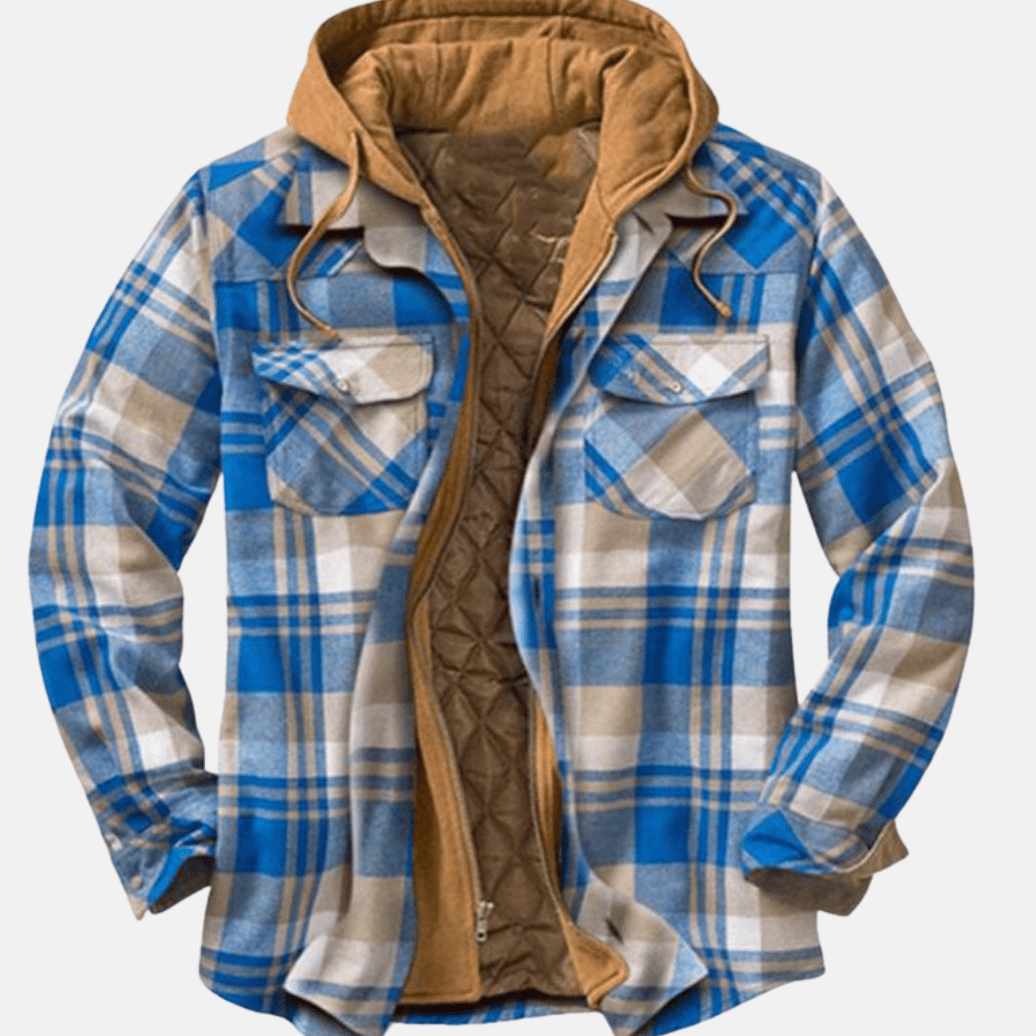 Cyrus Men's Casual Warm Checked Button Jacket