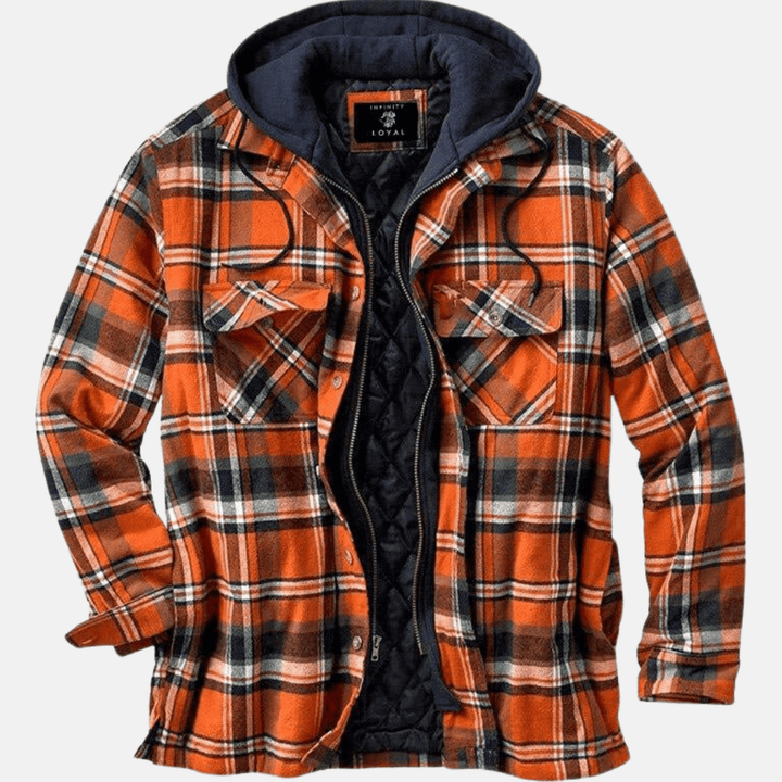 Cyrus Men's Casual Warm Checked Button Jacket