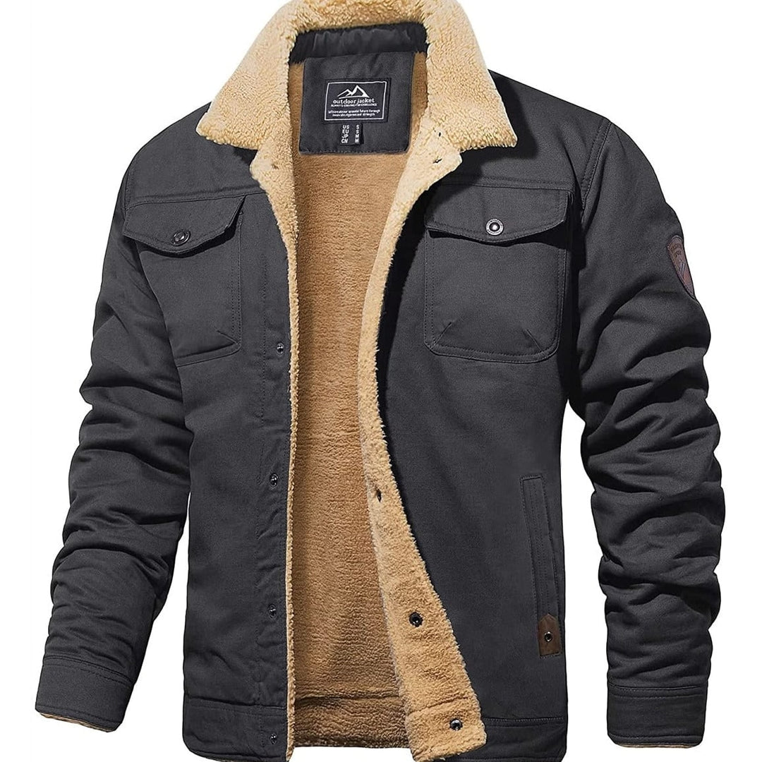 Maxwell Men's Warm Button-Front Fleece Jacket