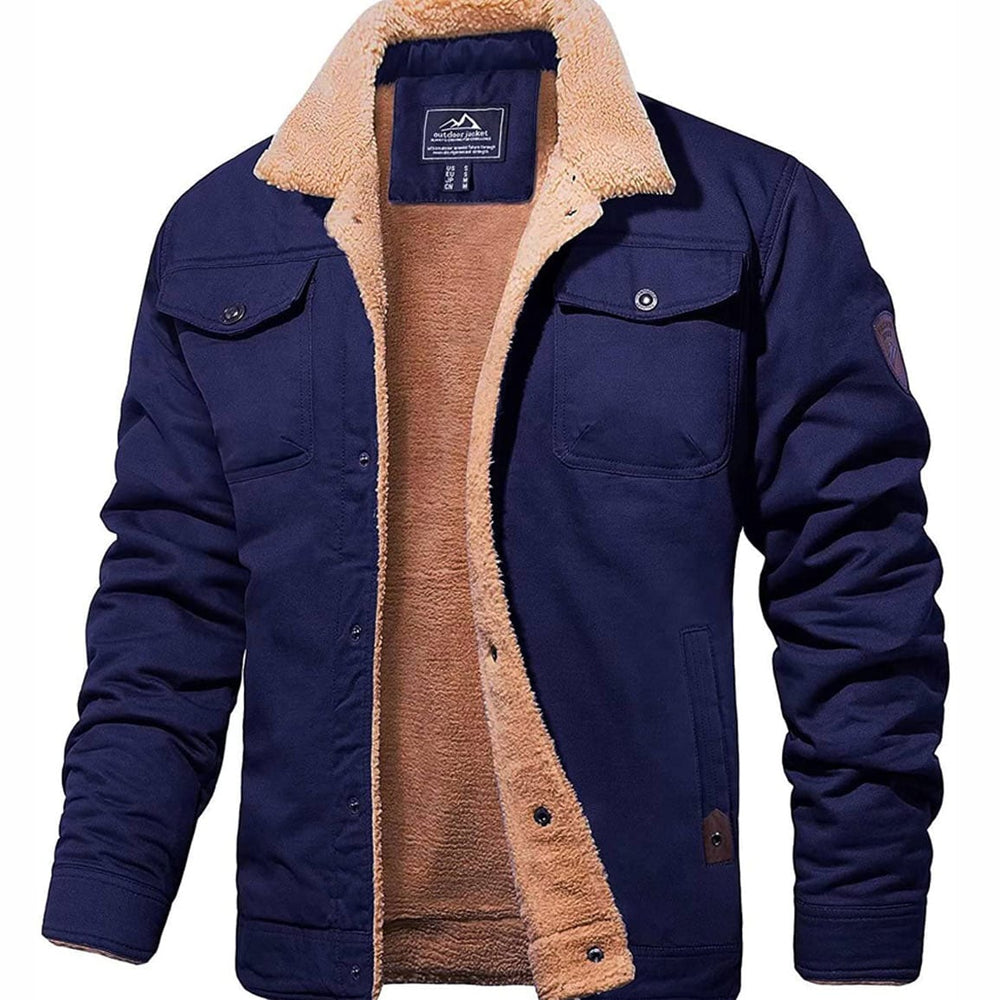 Maxwell Men's Warm Button-Front Fleece Jacket