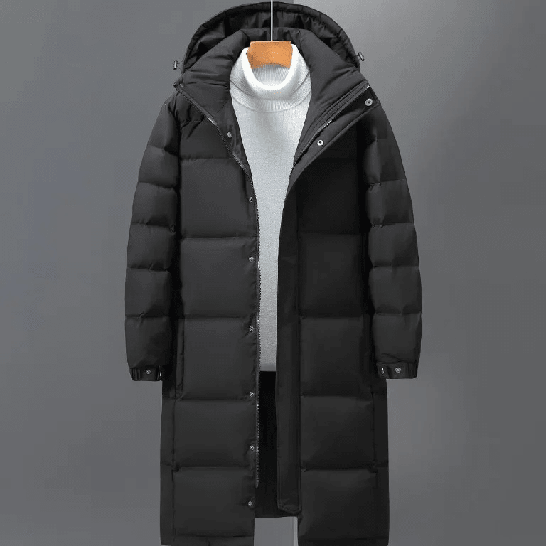 Merrick Men's Long Hooded Quilted Winter Coat