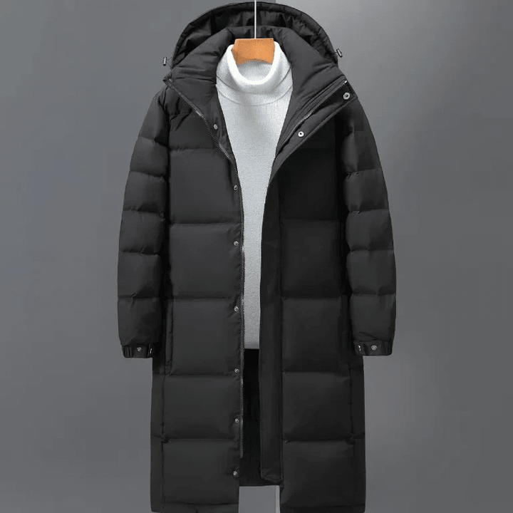 Merrick Men's Long Hooded Quilted Winter Coat