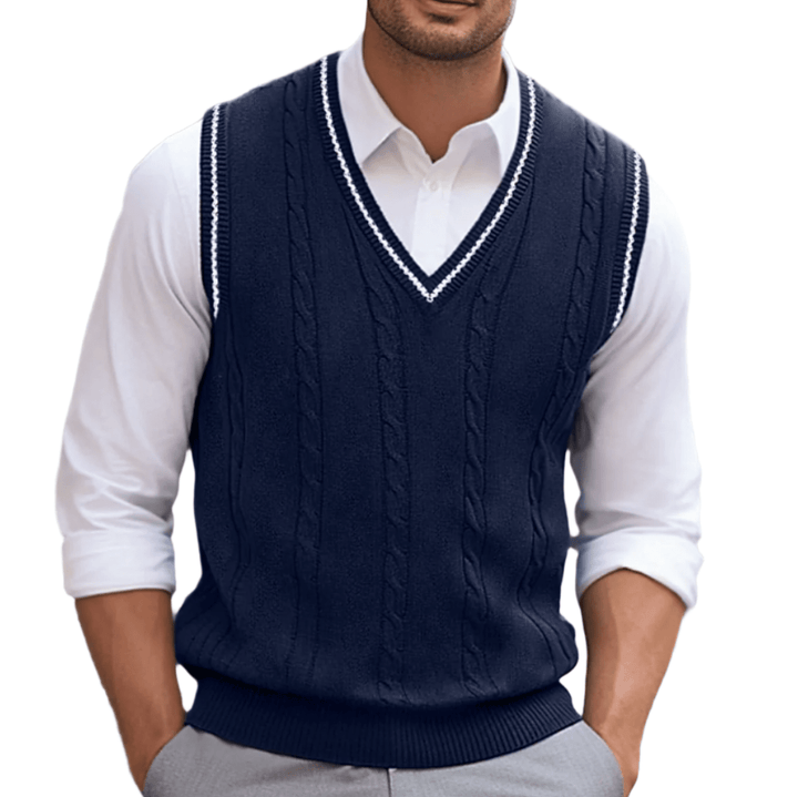 Joel Men's Sleeveless V-Neck Knitted Vest