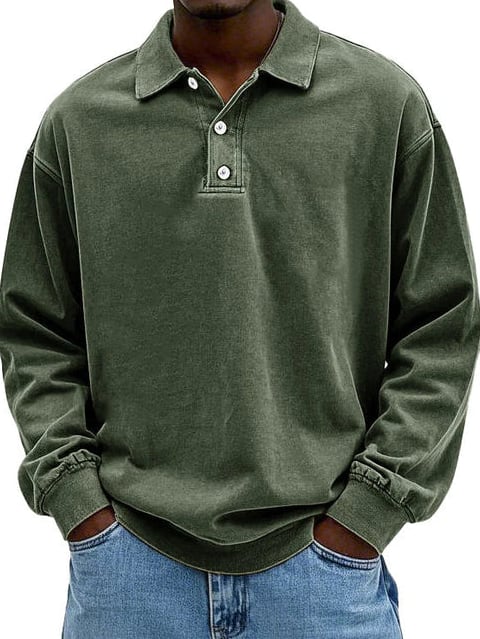 Micah Men's Long Sleeve Polo Sweatshirt
