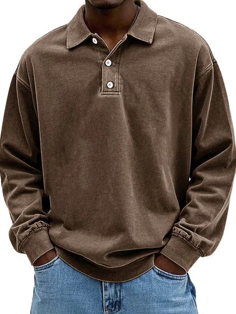 Micah Men's Long Sleeve Polo Sweatshirt
