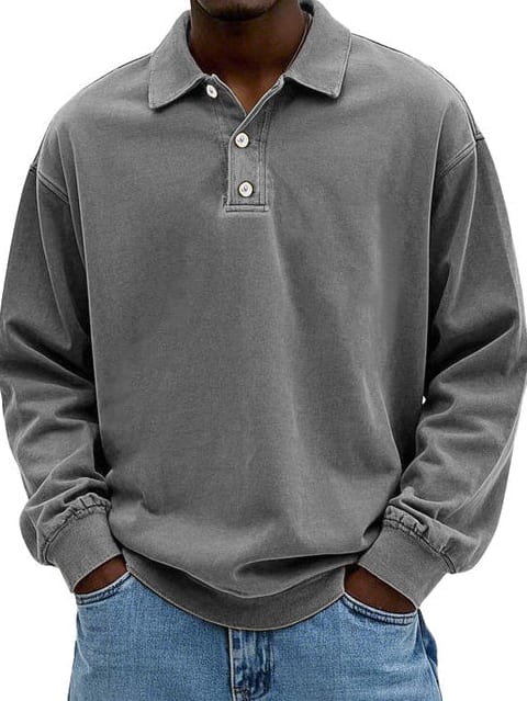 Micah Men's Long Sleeve Polo Sweatshirt