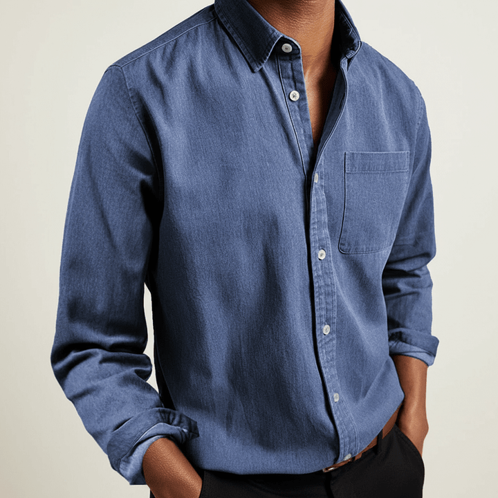 Fabian Men's Classic Button-Front Pocket Shirt
