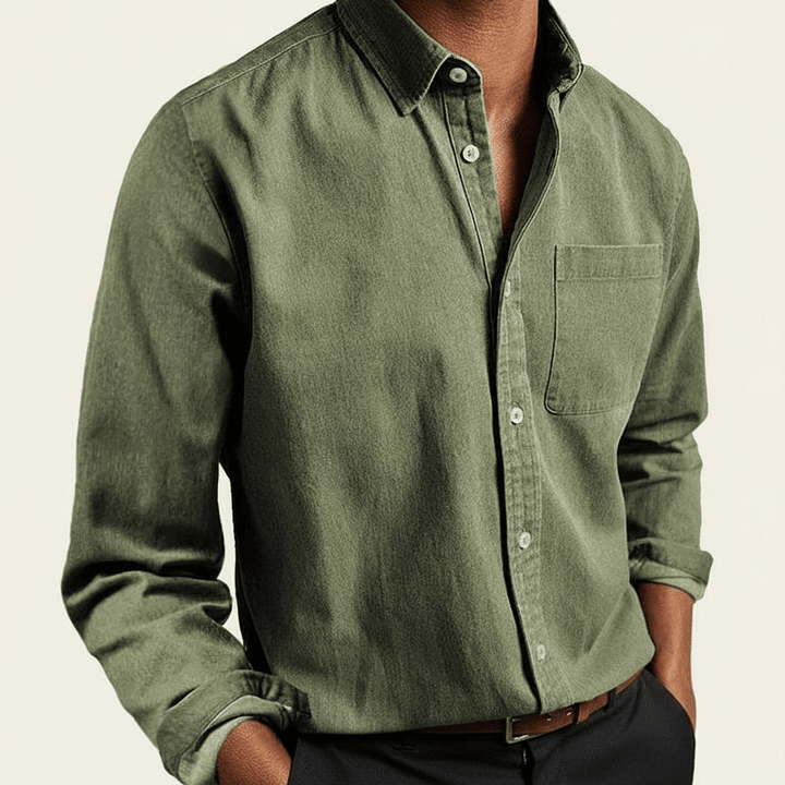Fabian Men's Classic Button-Front Pocket Shirt