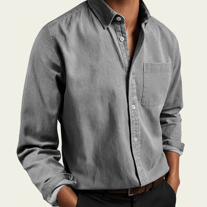 Fabian Men's Classic Button-Front Pocket Shirt