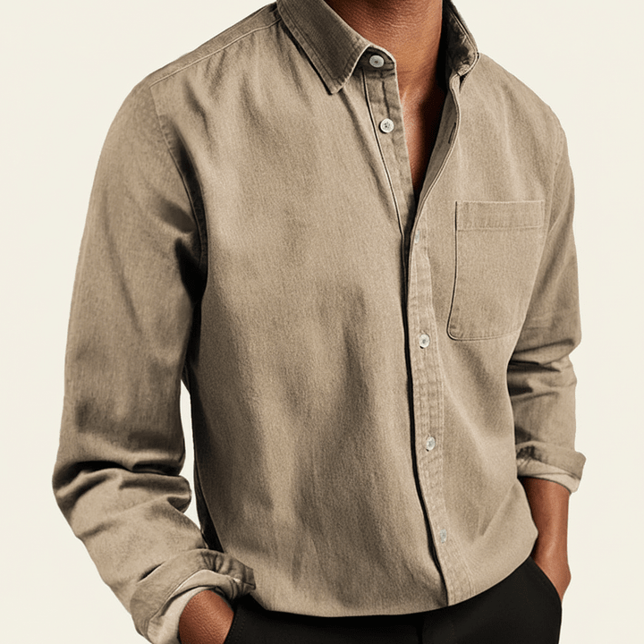 Fabian Men's Classic Button-Front Pocket Shirt