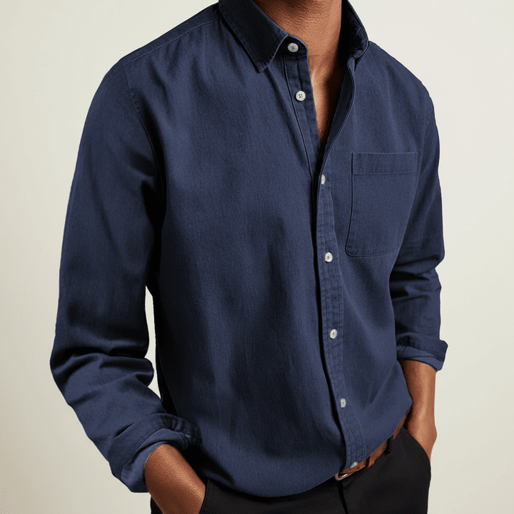 Fabian Men's Classic Button-Front Pocket Shirt