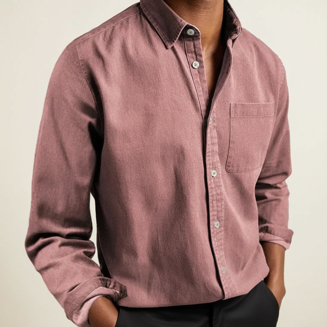Fabian Men's Classic Button-Front Pocket Shirt