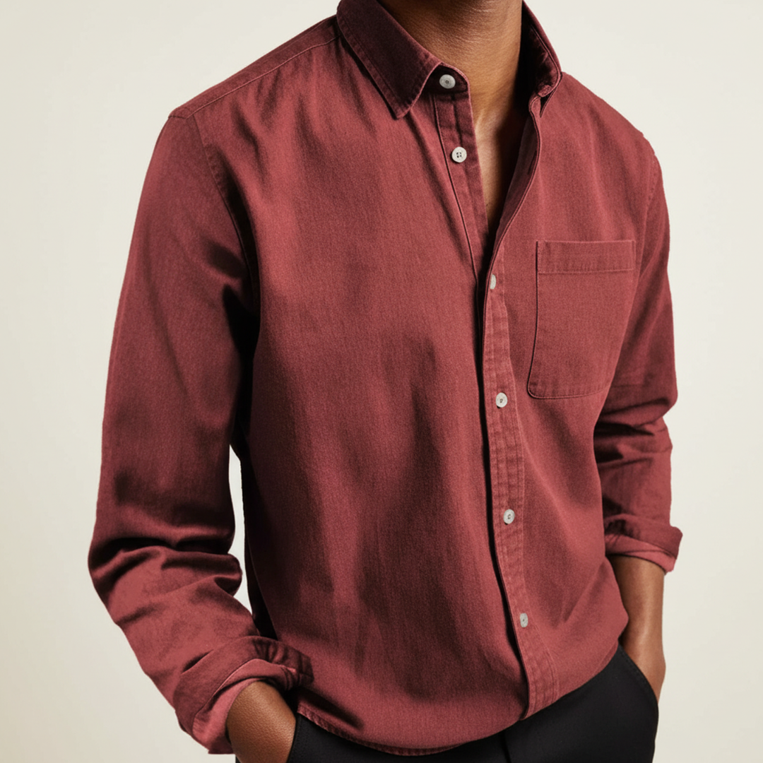 Fabian Men's Classic Button-Front Pocket Shirt