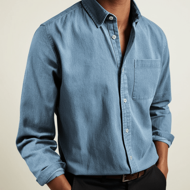 Fabian Men's Classic Button-Front Pocket Shirt