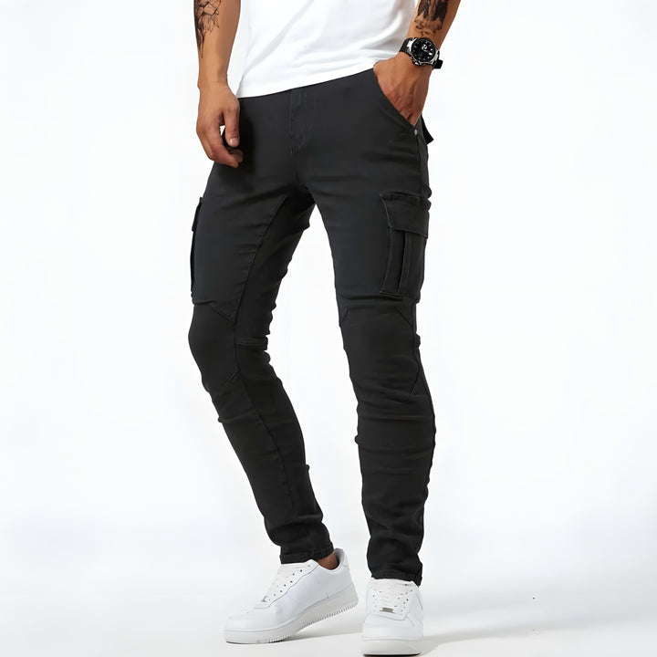 Odin Men's Slim Cargo Trousers with Multiple Pockets
