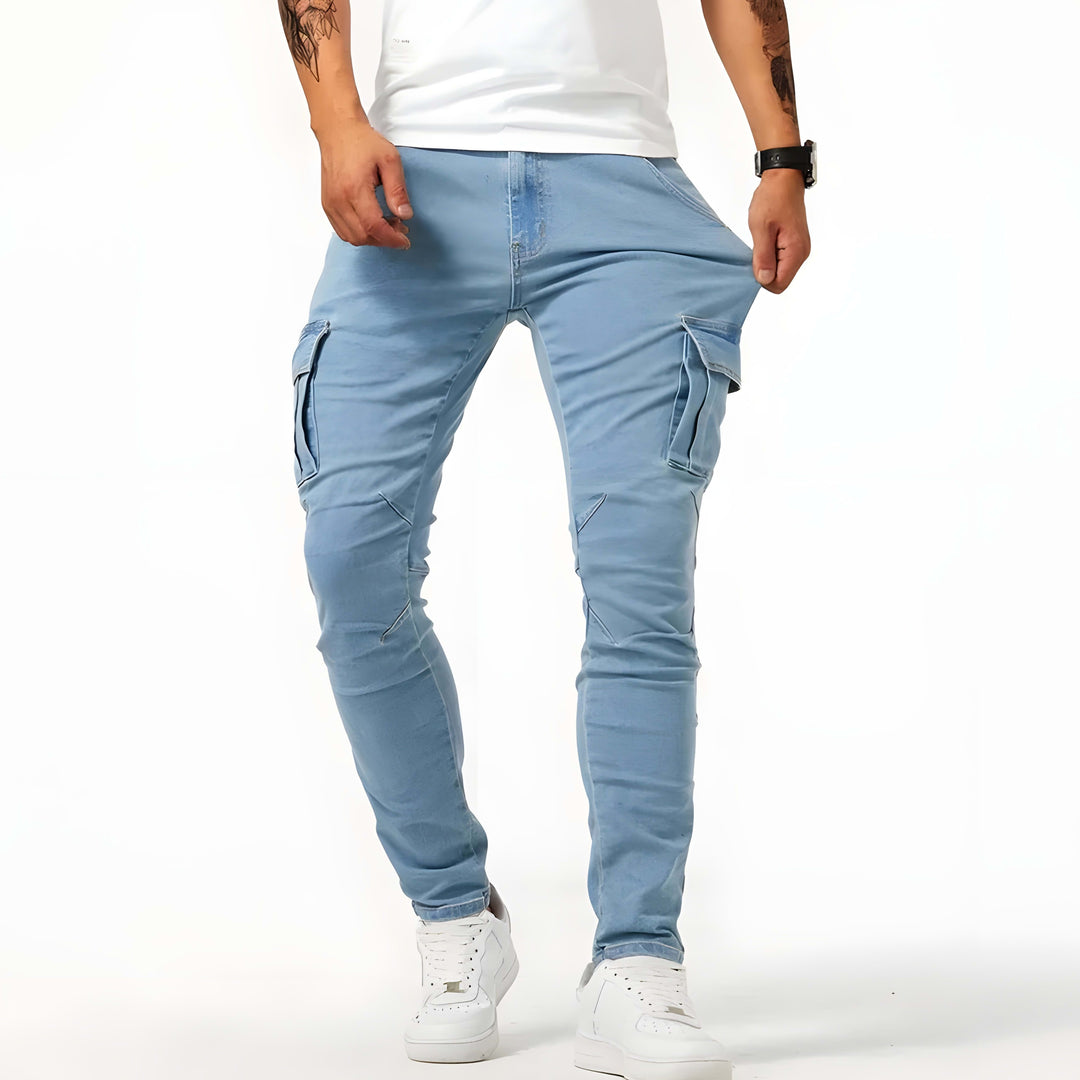 Odin Men's Slim Cargo Trousers with Multiple Pockets