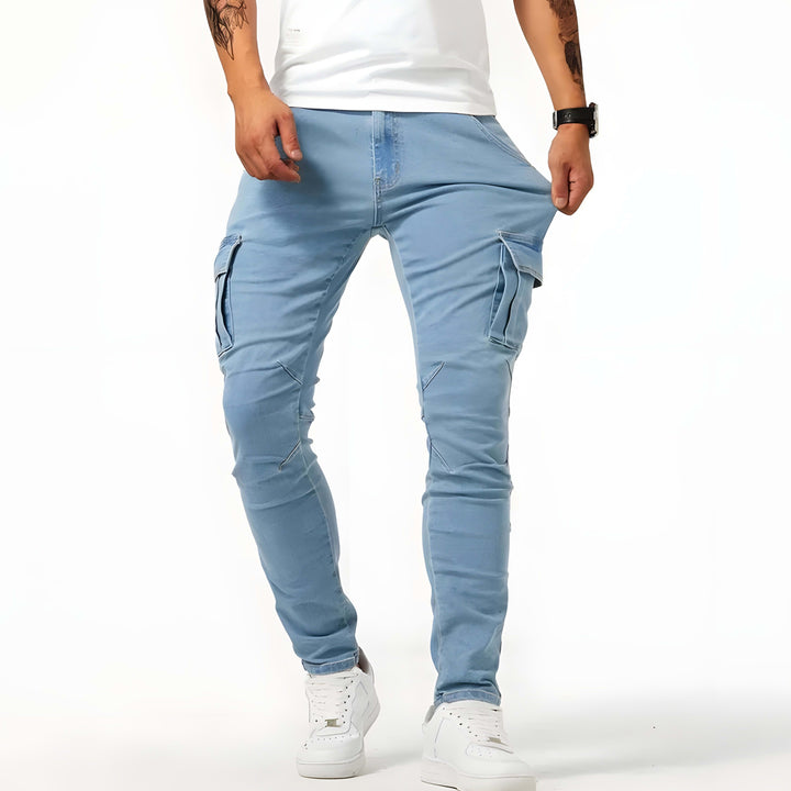 Odin Men's Slim Cargo Trousers with Multiple Pockets