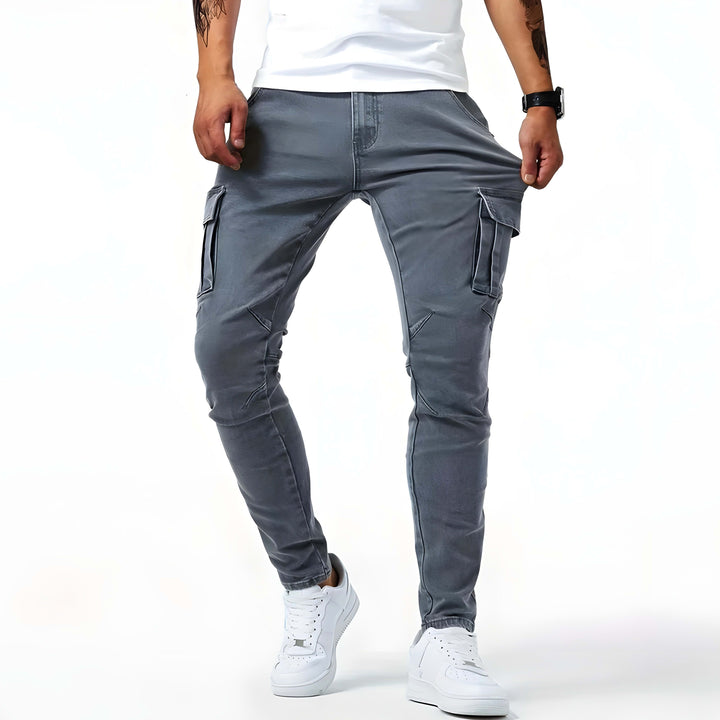 Odin Men's Slim Cargo Trousers with Multiple Pockets