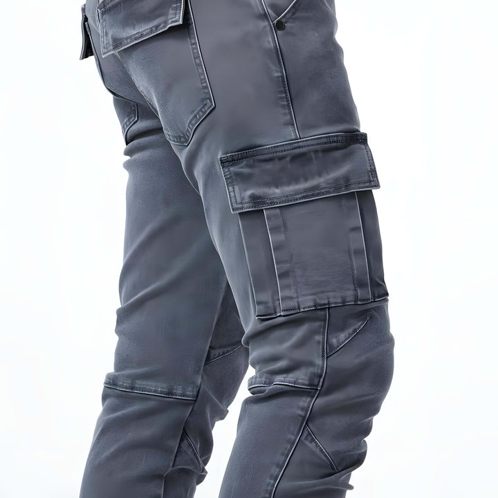 Odin Men's Slim Cargo Trousers with Multiple Pockets