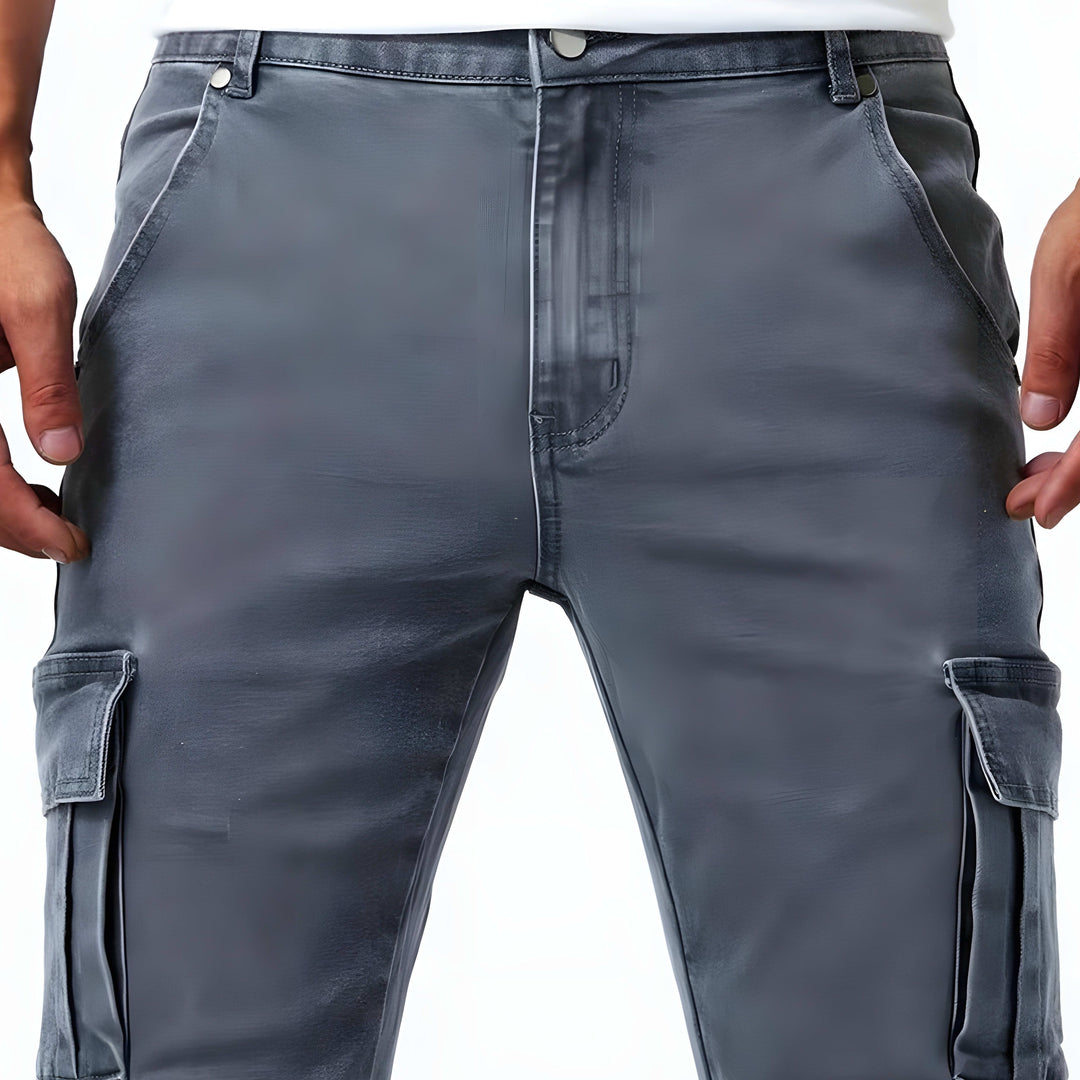 Odin Men's Slim Cargo Trousers with Multiple Pockets