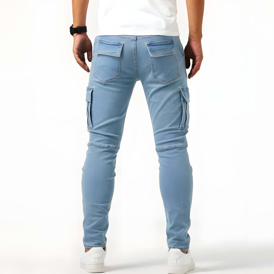 Odin Men's Slim Cargo Trousers with Multiple Pockets
