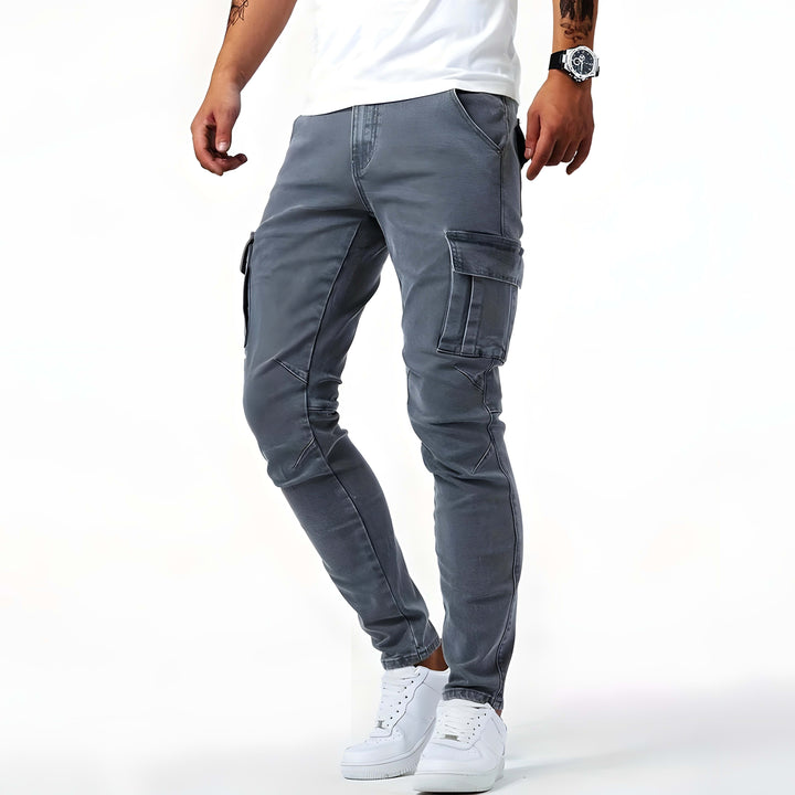Odin Men's Slim Cargo Trousers with Multiple Pockets