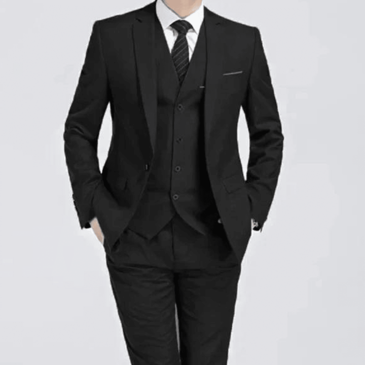 Emory Men's Black Three-Piece Formal Suit