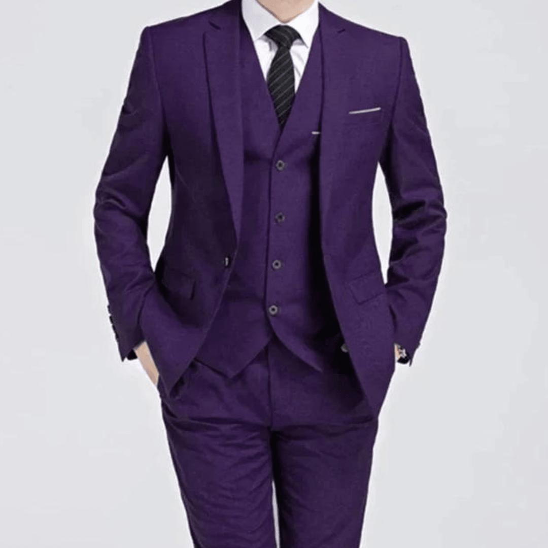 Emory Men's Black Three-Piece Formal Suit