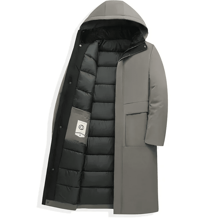 Abel Men's Long Hooded Quilted Winter Coat