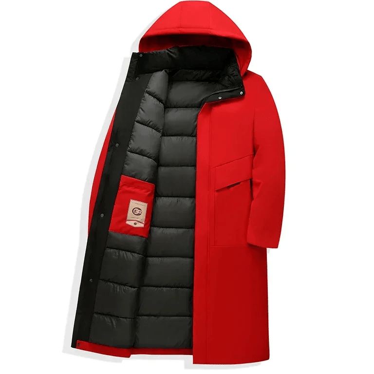 Abel Men's Long Hooded Quilted Winter Coat