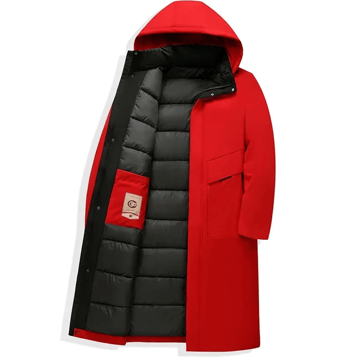 Abel Men's Long Hooded Quilted Winter Coat
